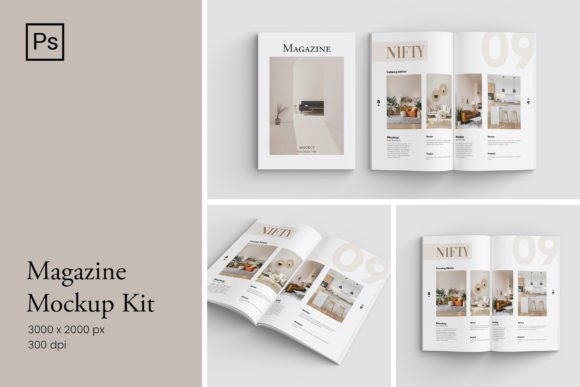Download Magazine Mockup Kit - Magazine mockup Collection