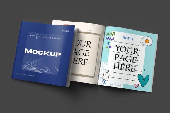 Download Open and Closed 8.5 X 8.5 Book Mockup - Book mockup Collection