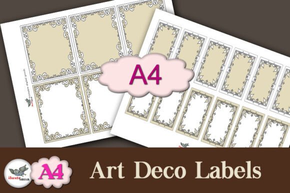 Download Art Deco Printable Labels A4 Set - Printable labels Collection